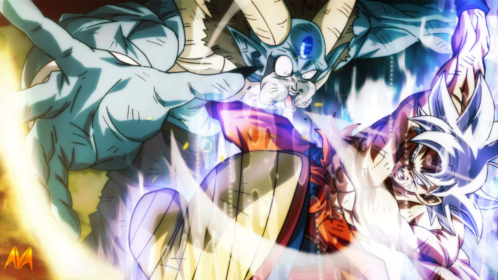 Εικόνα Μάχης Μόρο και Γκόκου από το Dragon Ball Super Ταπετσαρία