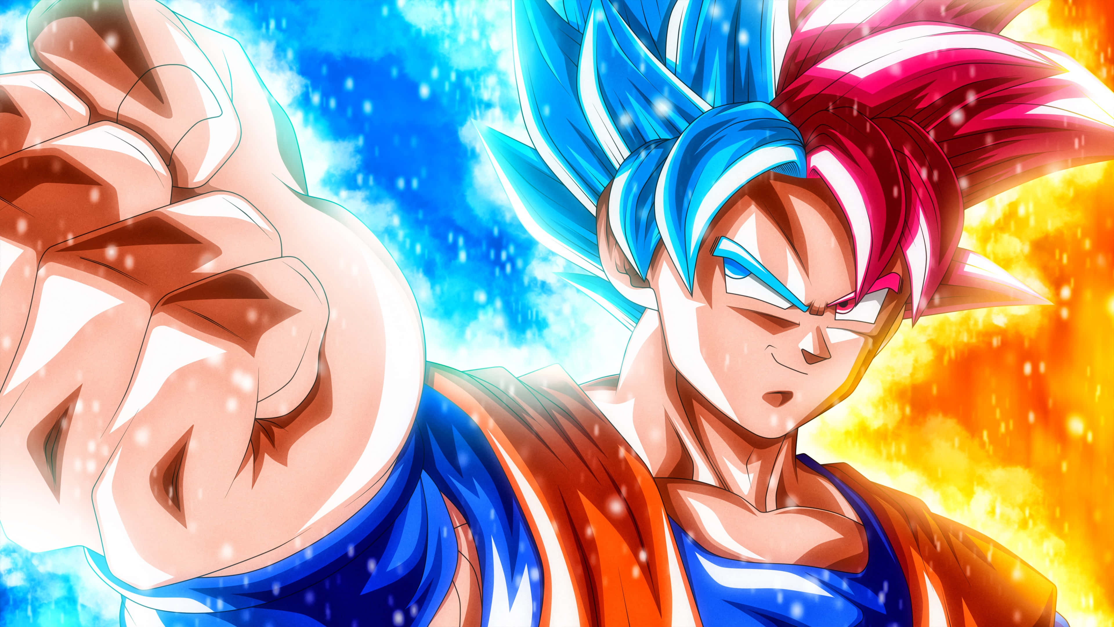 Μπλε Κίτρινη Εικόνα Dragon Ball Super Ταπετσαρία