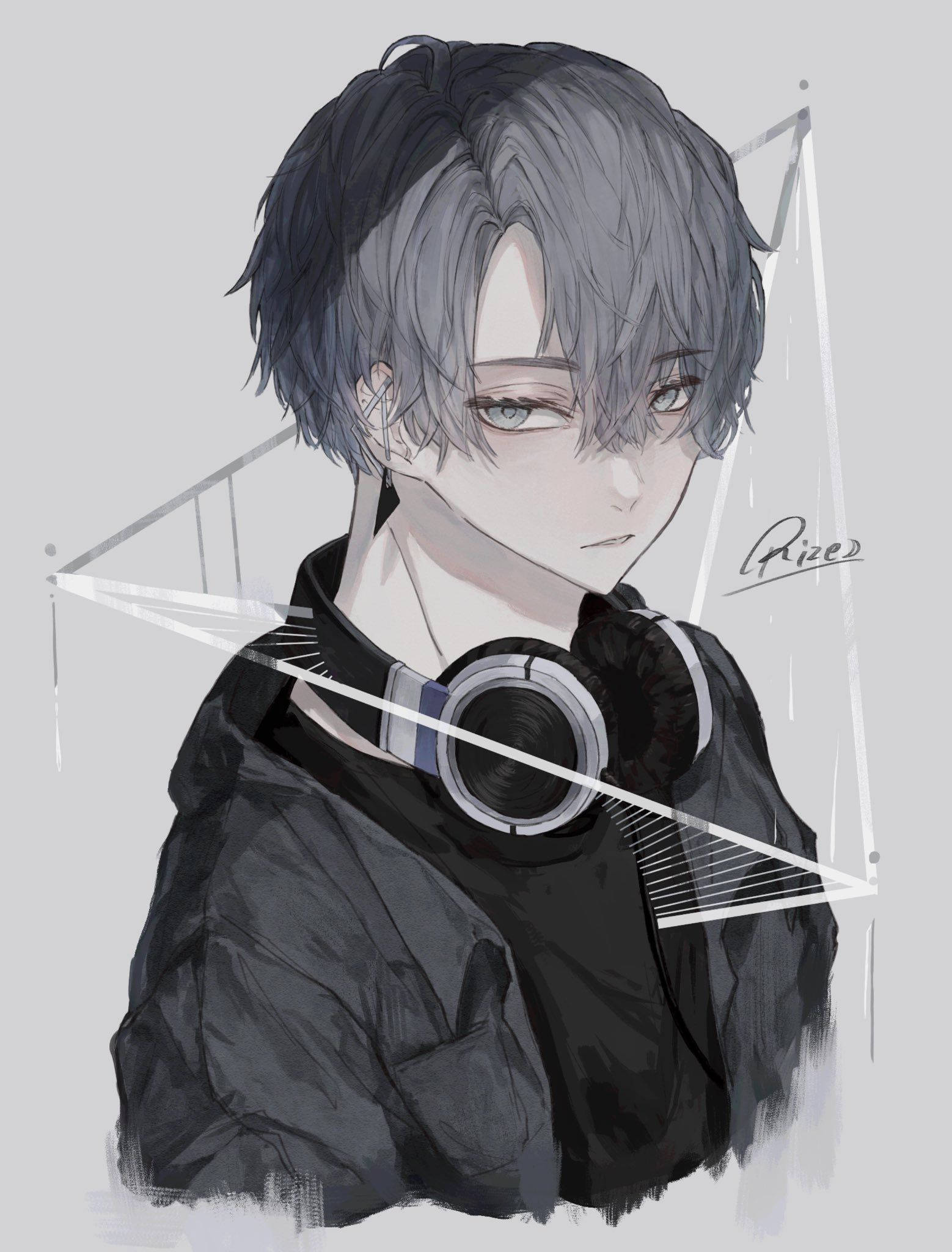 Αγόρι με Ακουστικά Edgy Anime Pfp Ταπετσαρία