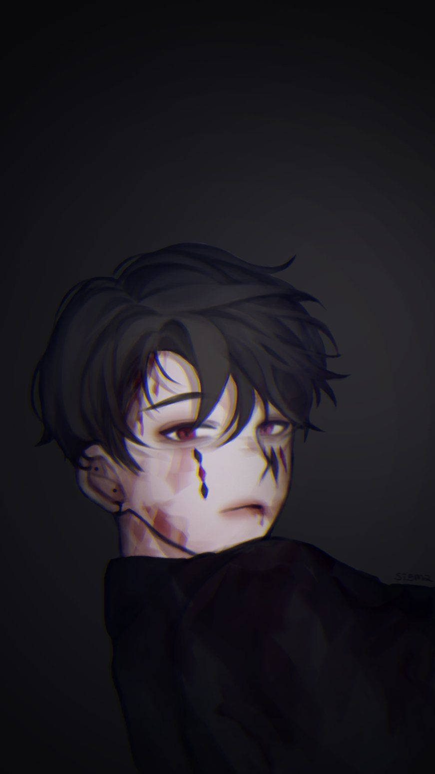 Μαυρισμένο Αγόρι Edgy Anime Profil Ταπετσαρία