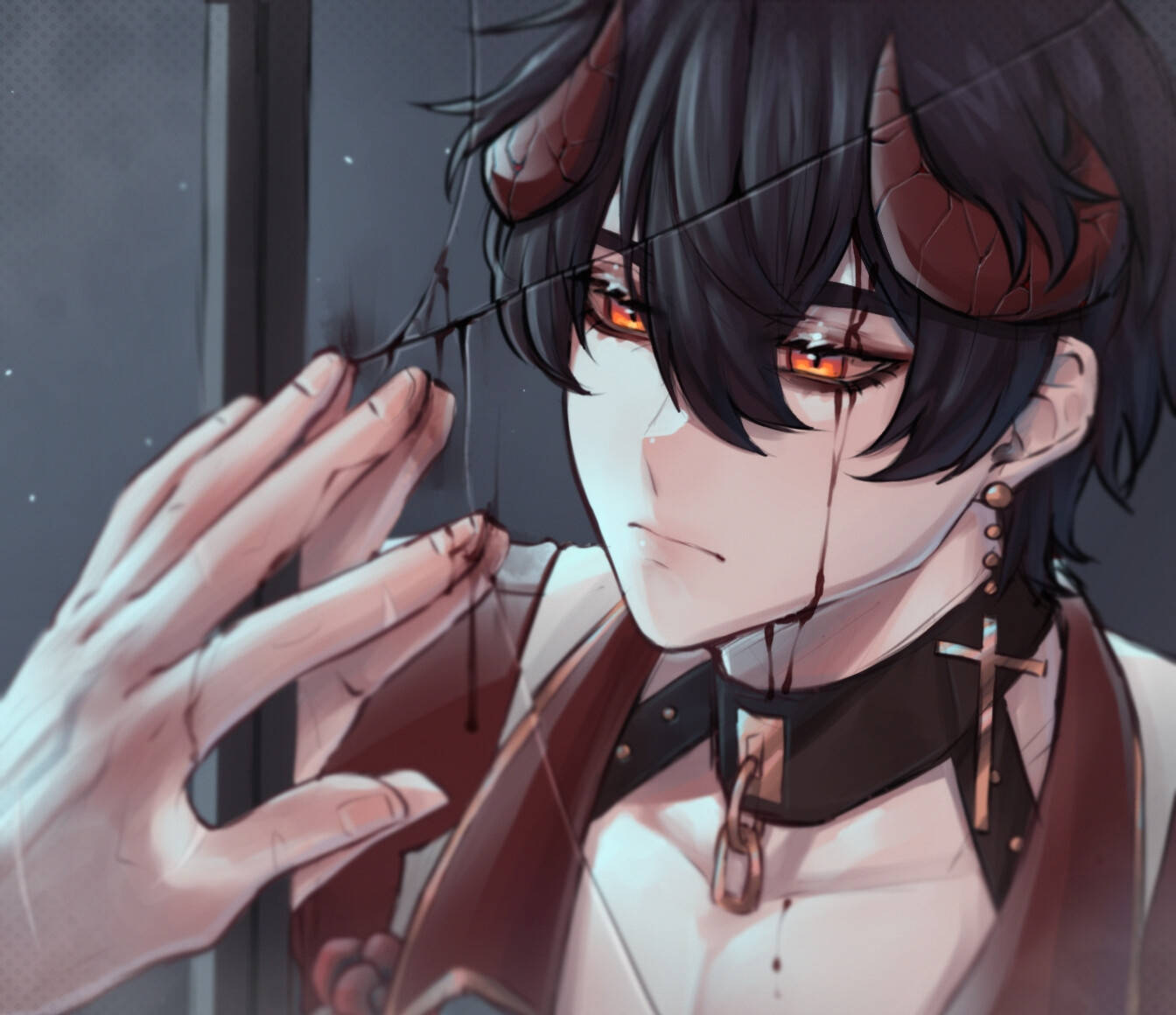 Σπασμένος Καθρέφτης Edgy Anime Εικόνα Προφίλ Ταπετσαρία