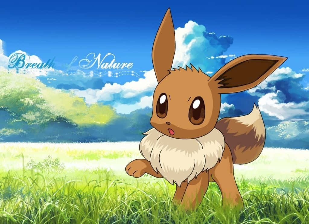 Χαριτωμένο Eevee σε Χορταριασμένο Λιβάδι Pokemon Ταπετσαρία