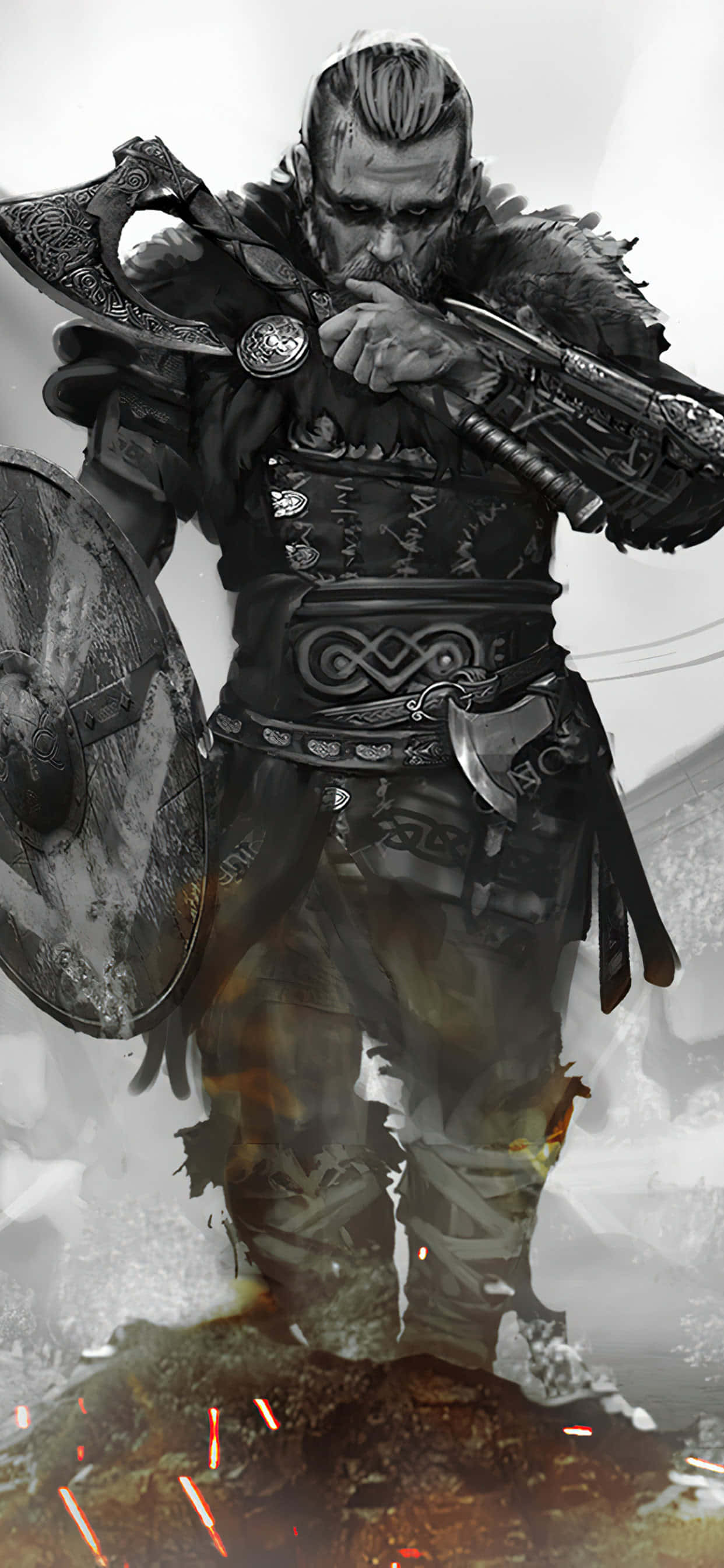 Eivor Axe And Shield iPhone Xs Max Assassin's Creed Valhalla Background Ταπετσαρία