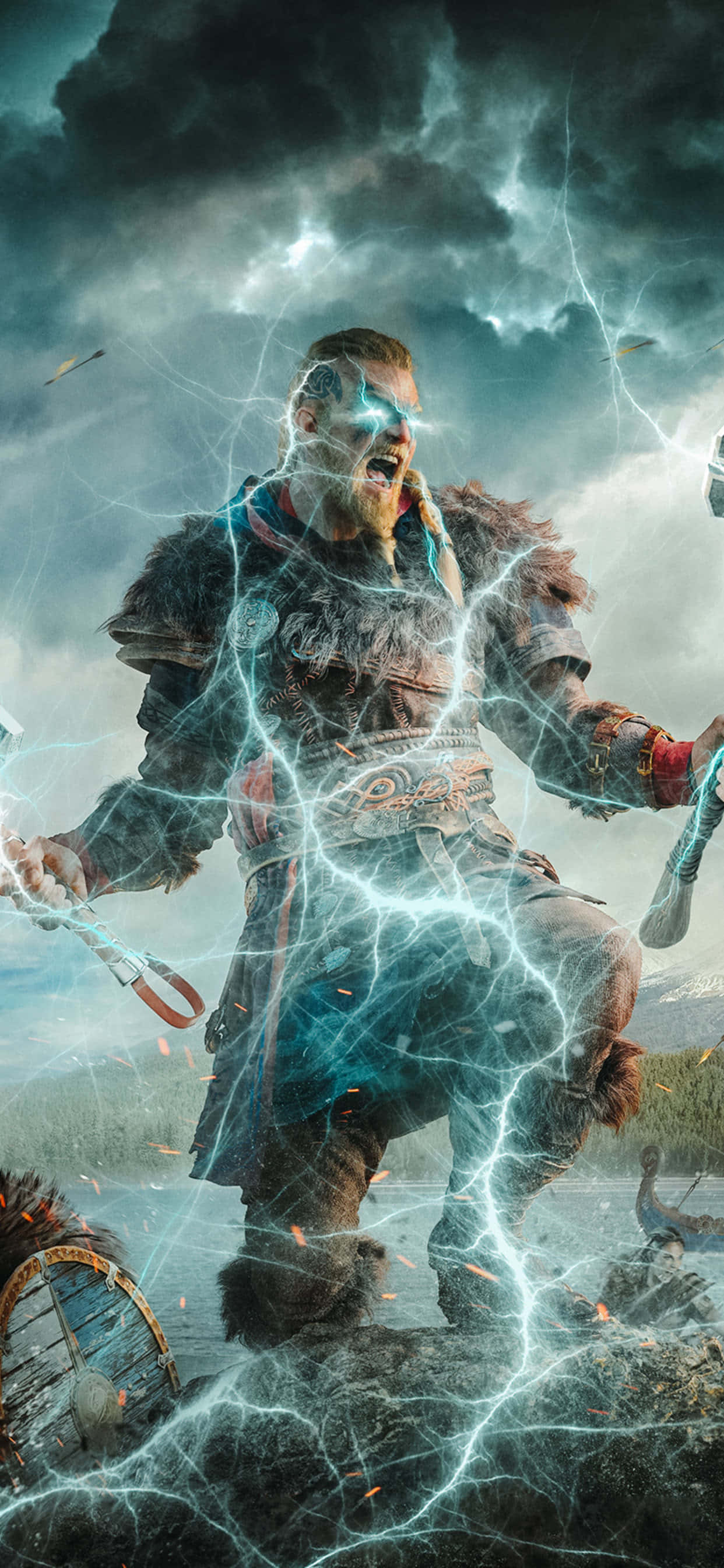 Eivor Πολεμική Κραυγή iPhone Xs Max Assassin's Creed Valhalla Φόντο Ταπετσαρία