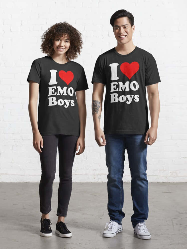 Λατρεύω τα emo αγόρια μπλουζάκι Ταπετσαρία