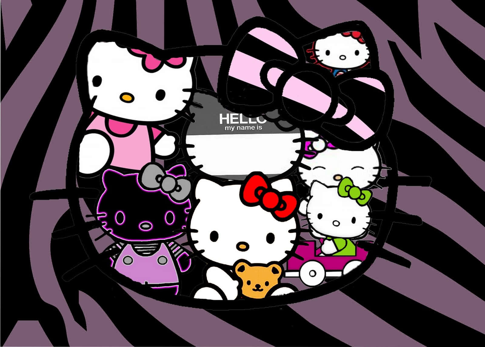 Emo Hello Kitty με Αρκούδα Ταπετσαρία