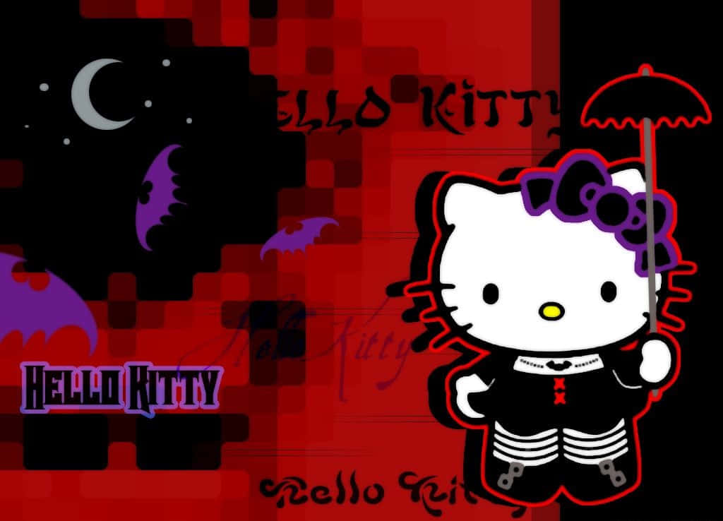 Emo Hello Kitty Μισό Φεγγάρι Ταπετσαρία