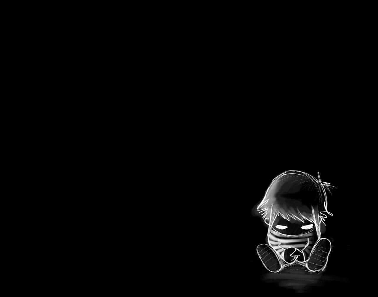 Φόντο με Θλιμμένο Emo Κορίτσι Σχέδιο Ταπετσαρία