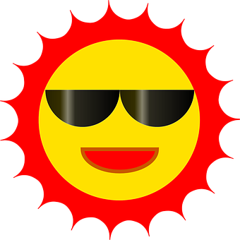 Δροσερό Καλοκαιρινό Emoji Ήλιου Ταπετσαρία