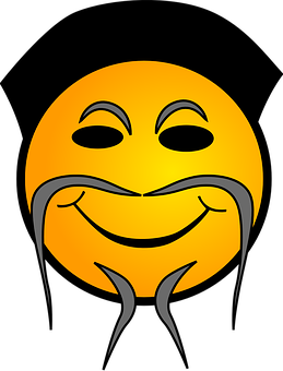 Γραφικό με χαμογελαστό emoji με γένια Ταπετσαρία