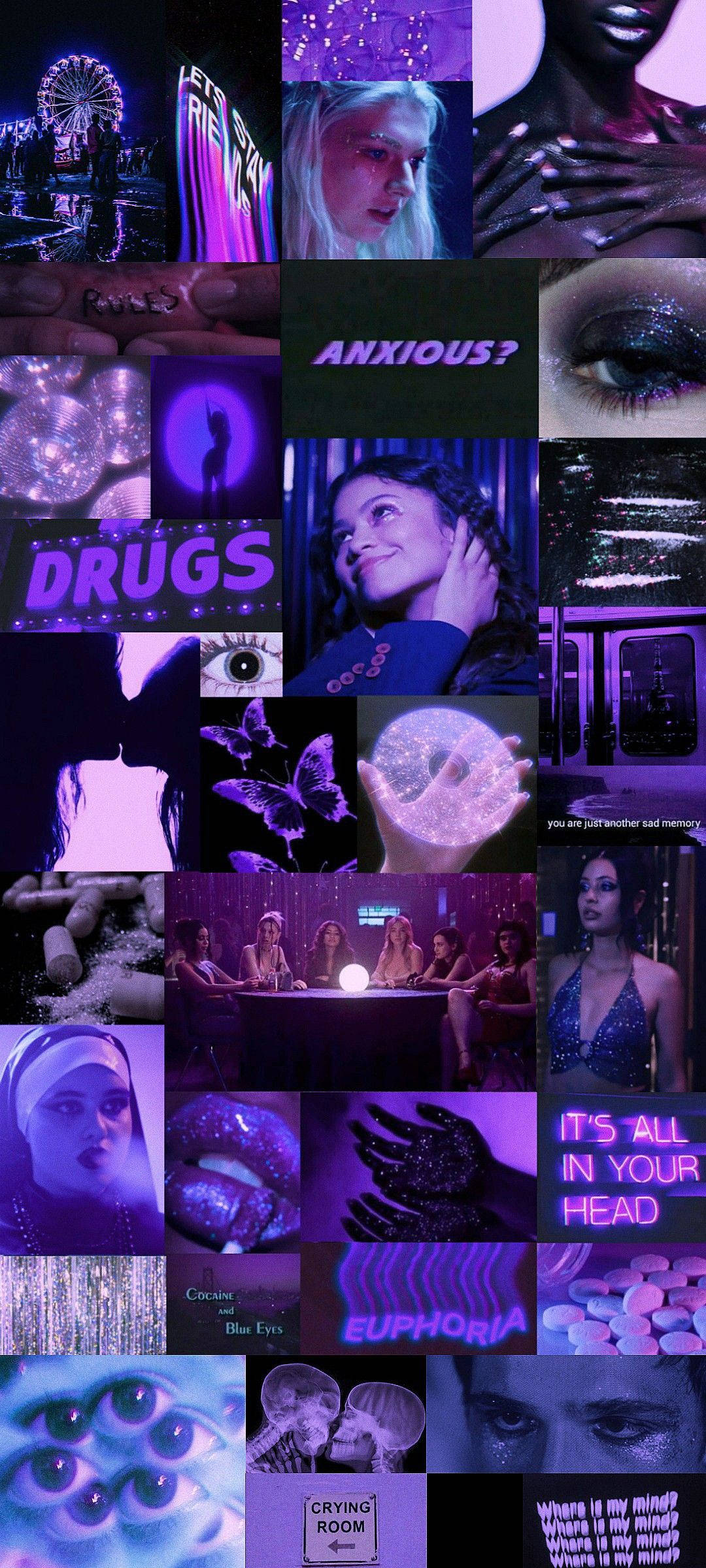 Euphoria Μωβ Αισθητική Ταπετσαρία