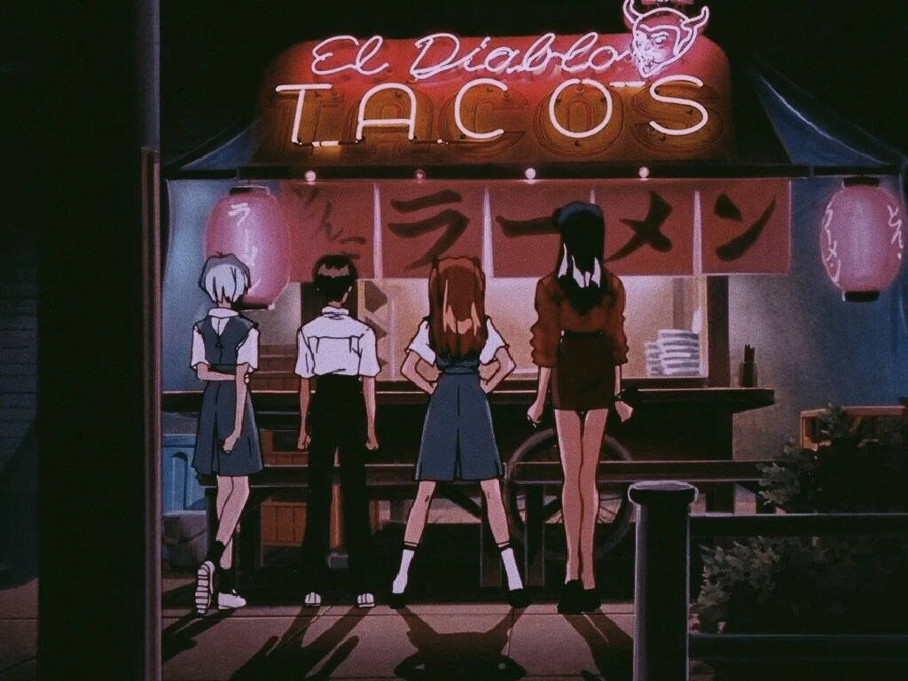 Evangelion Χαριτωμένη Ρετρό Αισθητική Anime Ταπετσαρία