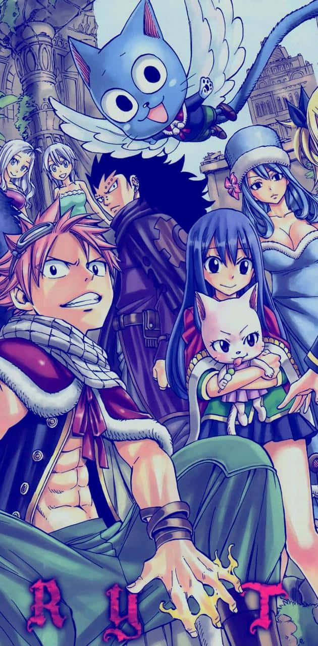 Fairy Tail Αισθητική Έγχρωμη Εξάπλωση Ταπετσαρία