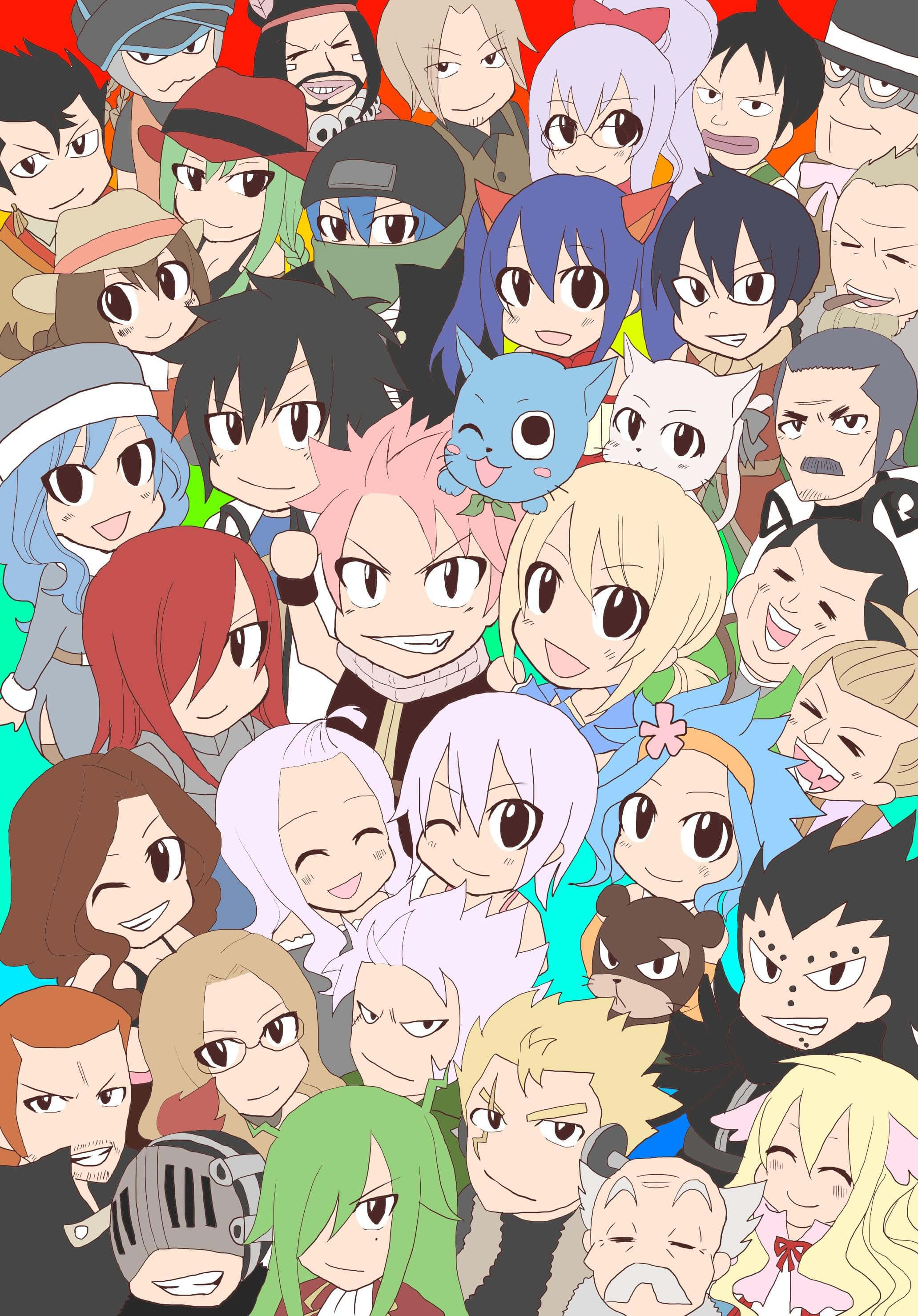 Fairy Tail Αισθητική Chibi Διάνυσμα Ταπετσαρία