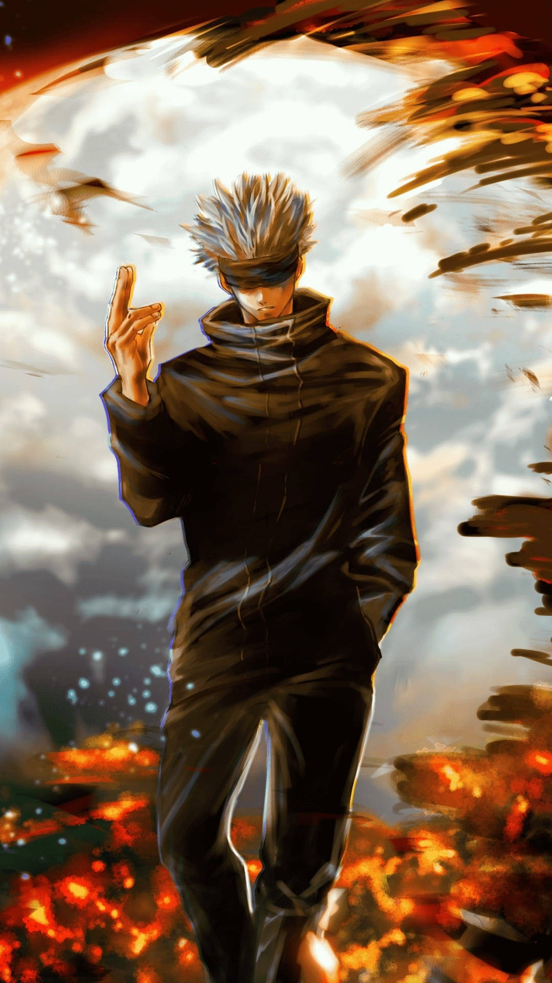 Μυστηριώδες Fanart Satoru Gojo Jujutsu Kaisen για Κινητό Ταπετσαρία