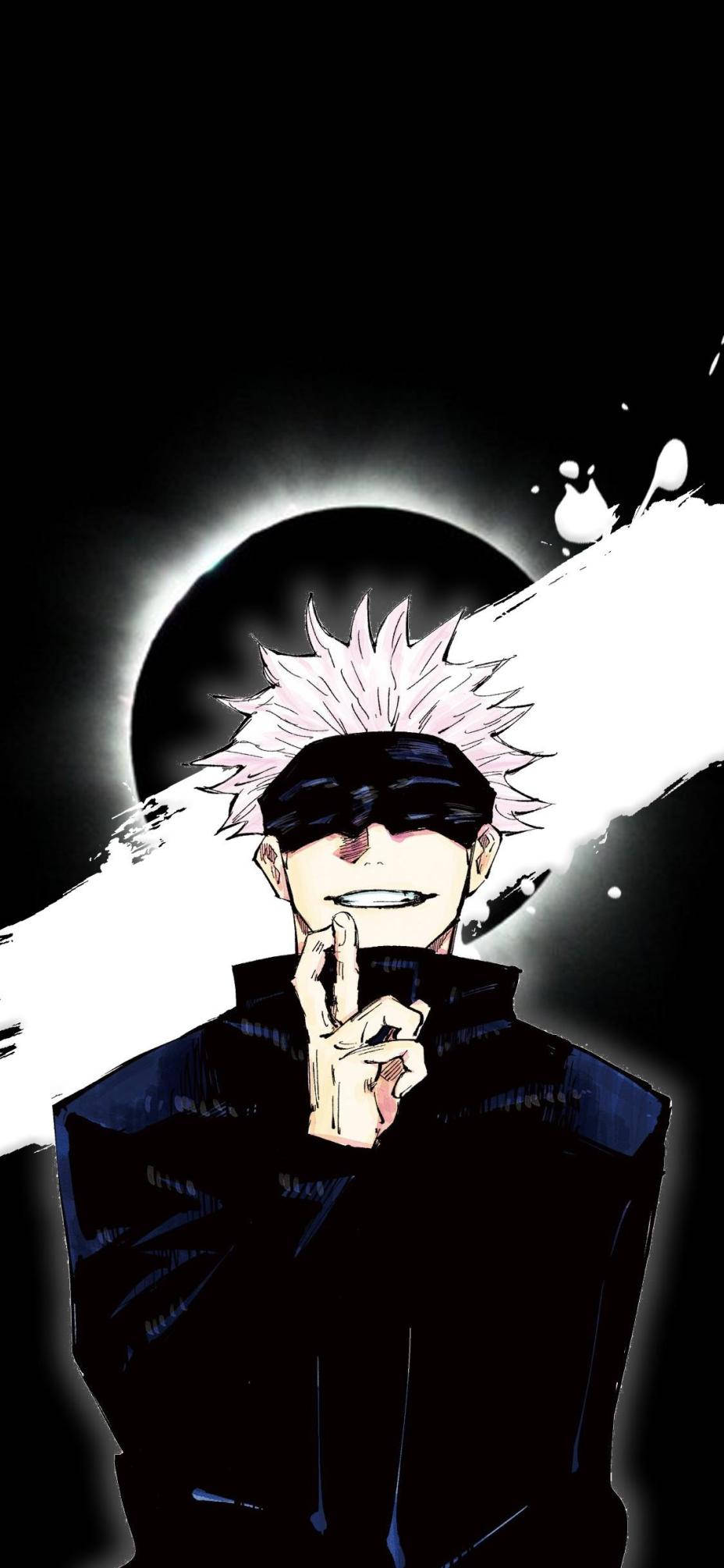Κομψό Fanart του Satoru Gojo με Φεγγάρι - Ταπετσαρία Κινητού Jujutsu Kaisen Ταπετσαρία