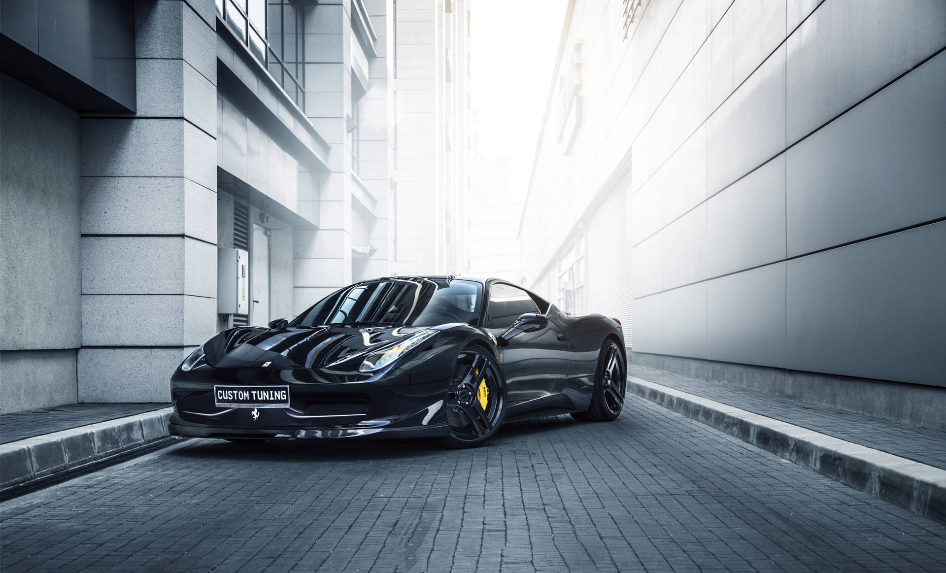 Ferrari 458 Italia τροποποιημένη από Novitec φωτεινή γκρι ταπετσαρία. — Ferrari Ταπετσαρία
