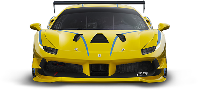 Κίτρινη Ferrari Αγωνιστική Μπροστινή Όψη Ταπετσαρία