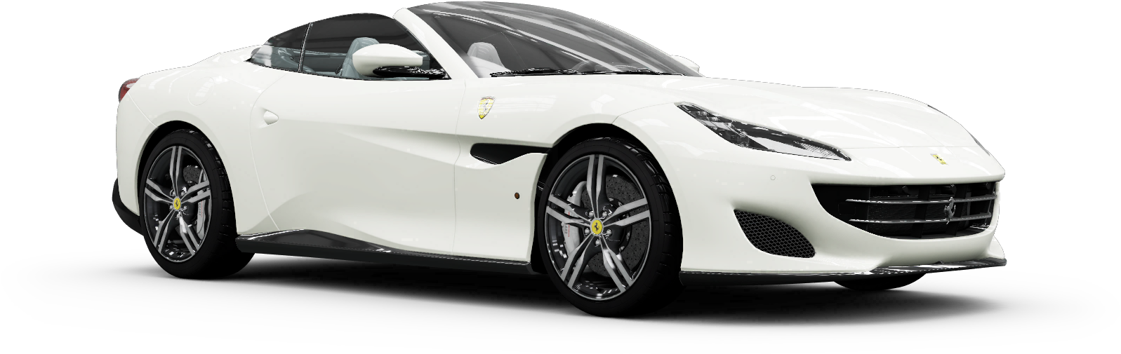 Πλάγια όψη λευκού Ferrari convertible Ταπετσαρία