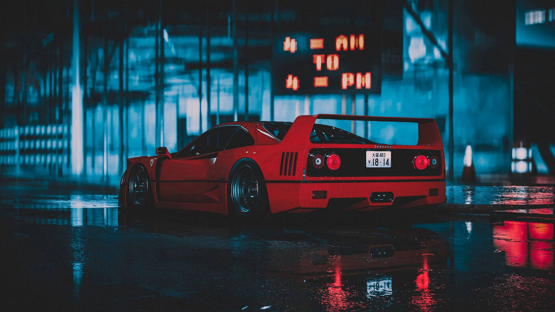 Ferrari F40 Πίσω Όψη 1920x1080 Ταπετσαρία