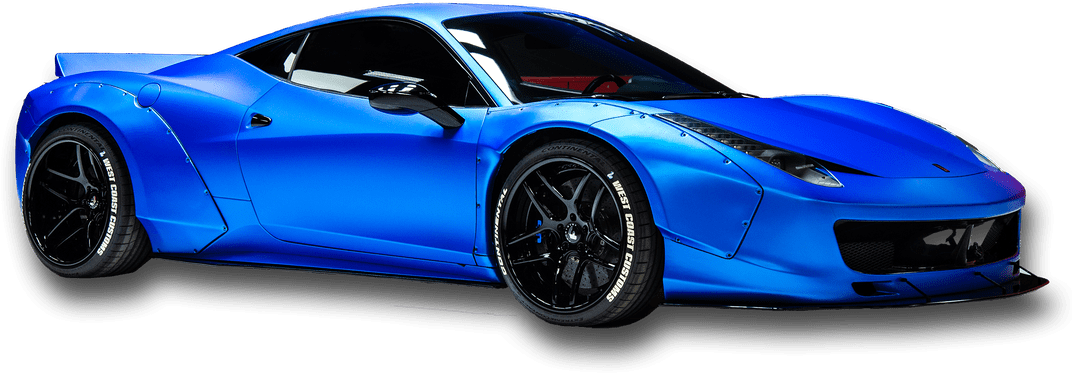 Μπλε Σπορ Αυτοκίνητο Ferrari Απομονωμένο Ταπετσαρία