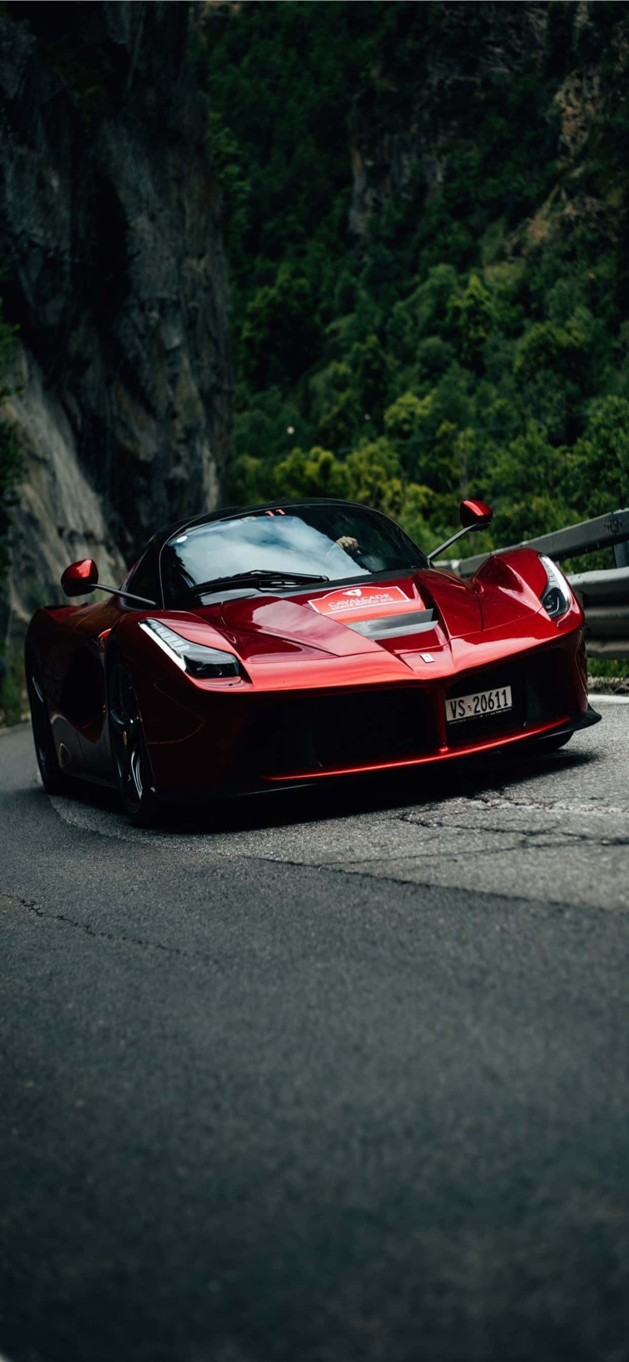 Φόντο Ferrari για iPhone XS Max Γυαλιστερό Κόκκινο LaFerrari Ταπετσαρία