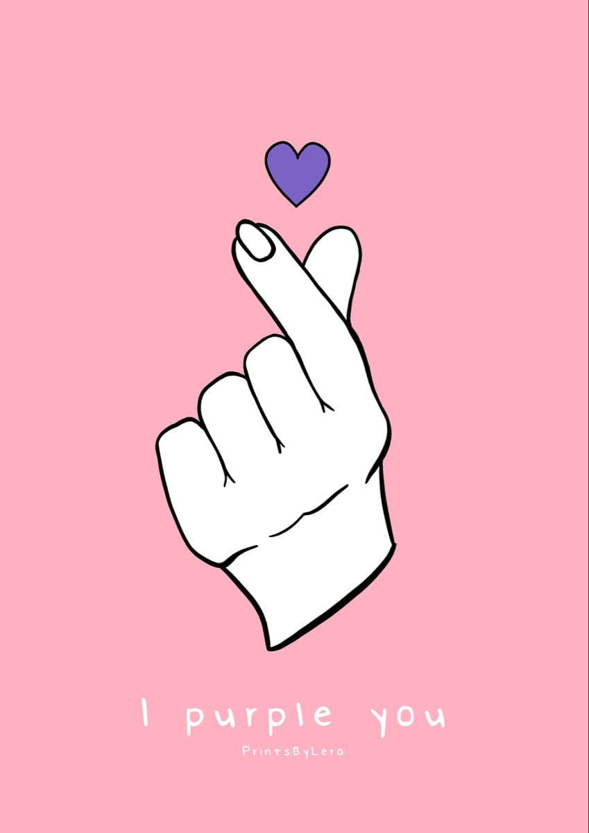 Φόντο Finger Heart I Purple You Ταπετσαρία