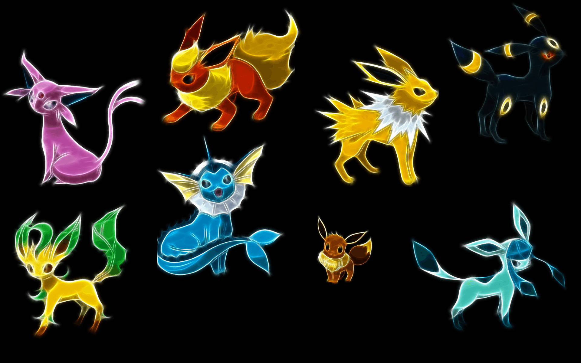 Flareon με μαύρο φόντο Pokemon Ταπετσαρία