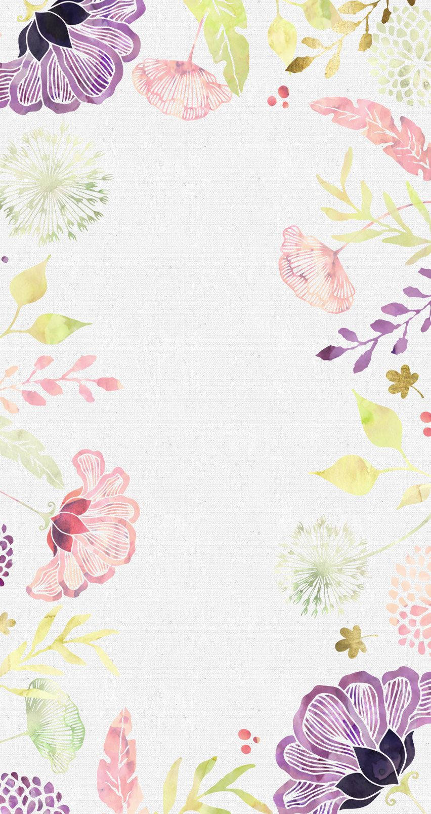 Πολύχρωμα Στυλιζαρισμένα Λουλούδια Floral iPhone Ταπετσαρία