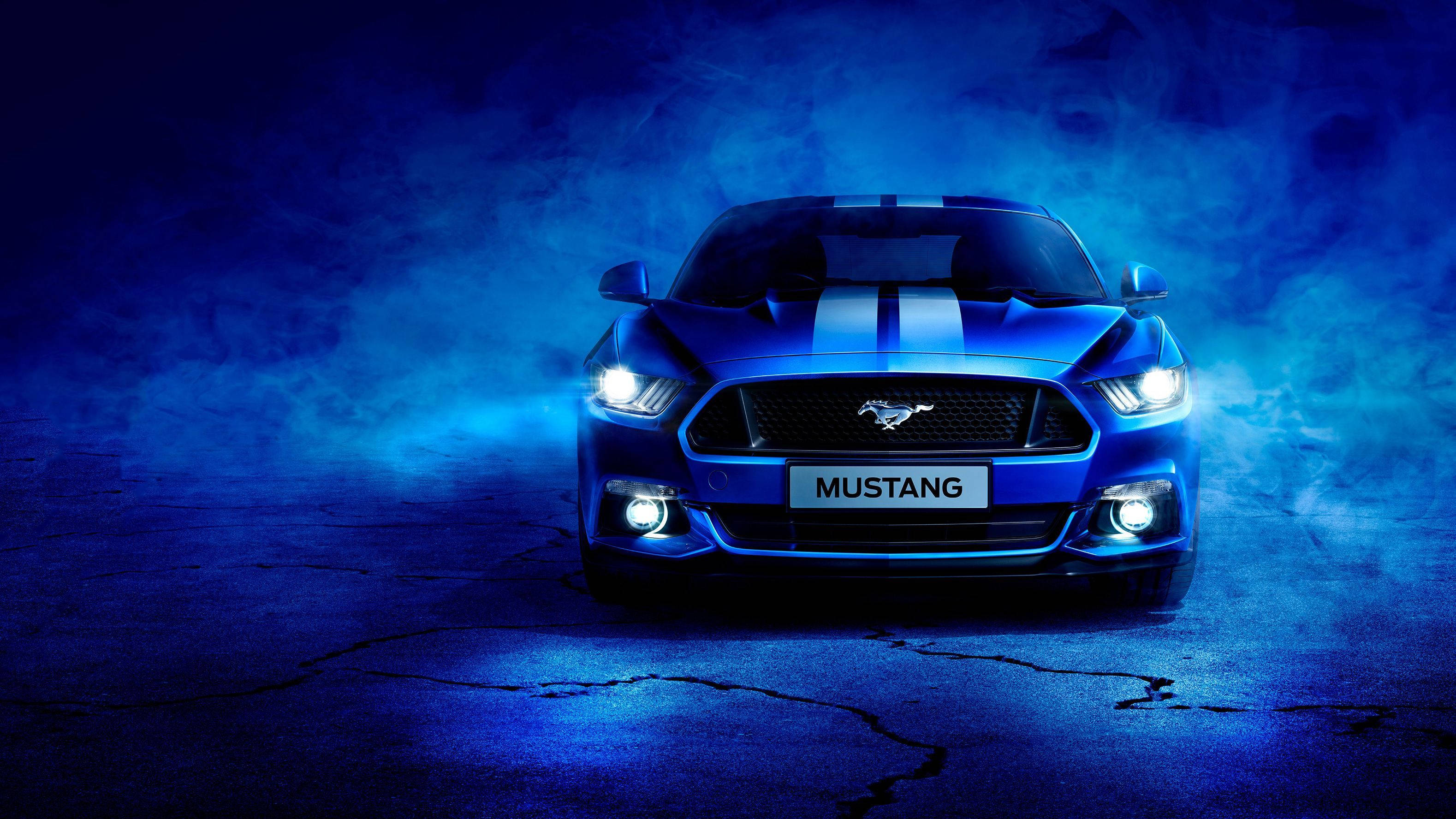 Μεταλλικό Μπλε Ford Mustang 4K Ταπετσαρία