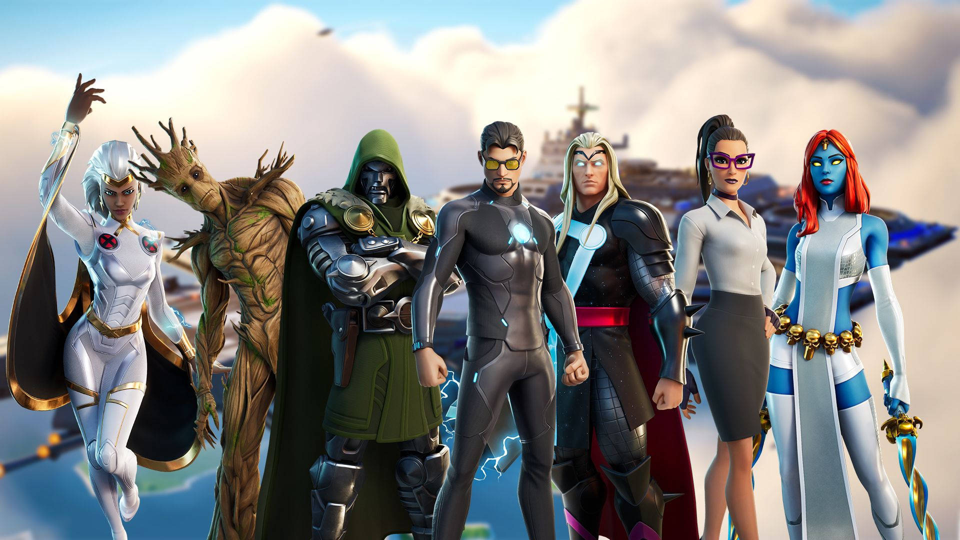 Fortnite Chapter 2 Season 6 Χαρακτήρες Άγριας Ζωής σε Σύννεφα Ταπετσαρία