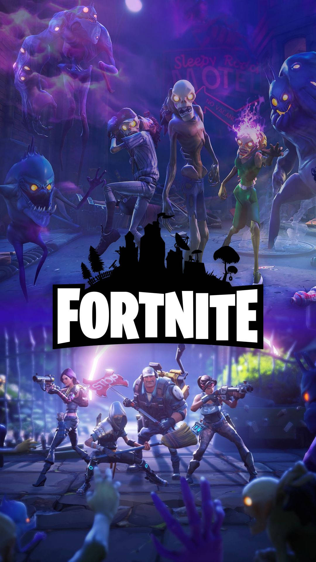Μην Πλησιάζεις Πολύ το Σμήνος Ζόμπι στο Fortnite Ταπετσαρία