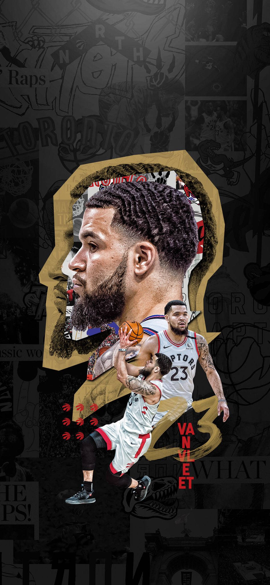 Fred Vanvleet Μαύρη Αφίσα Ταπετσαρία