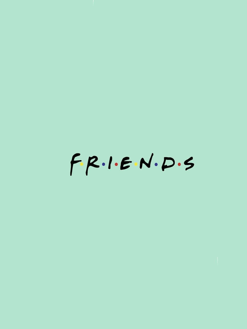 Παστέλ Πράσινο Φόντο Γραμματοσειρά Friends Ταπετσαρία
