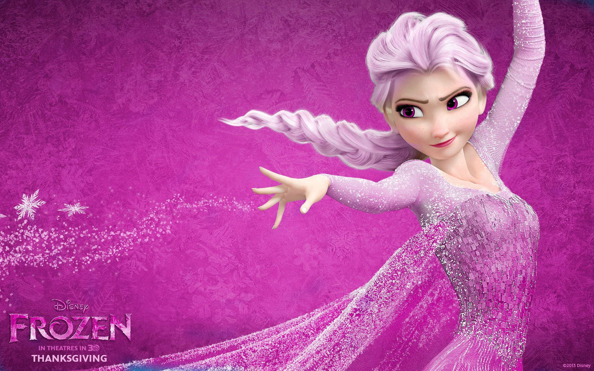 Ροζ Έλσα Frozen Let It Go Ταπετσαρία