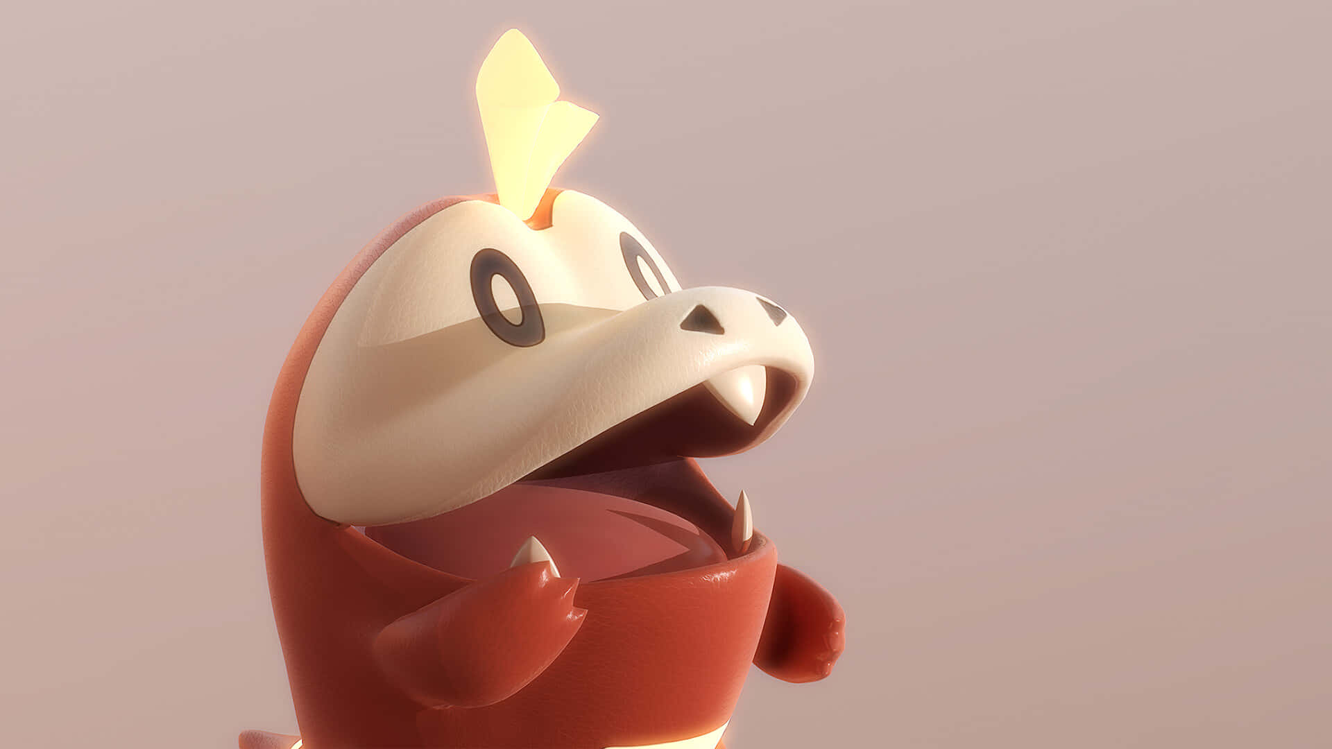 Fuecoco Pokemon με ανοιχτό στόμα 3D Ταπετσαρία