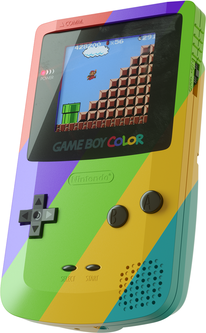Πολύχρωμο Game Boy Color που παίζει Mario Ταπετσαρία