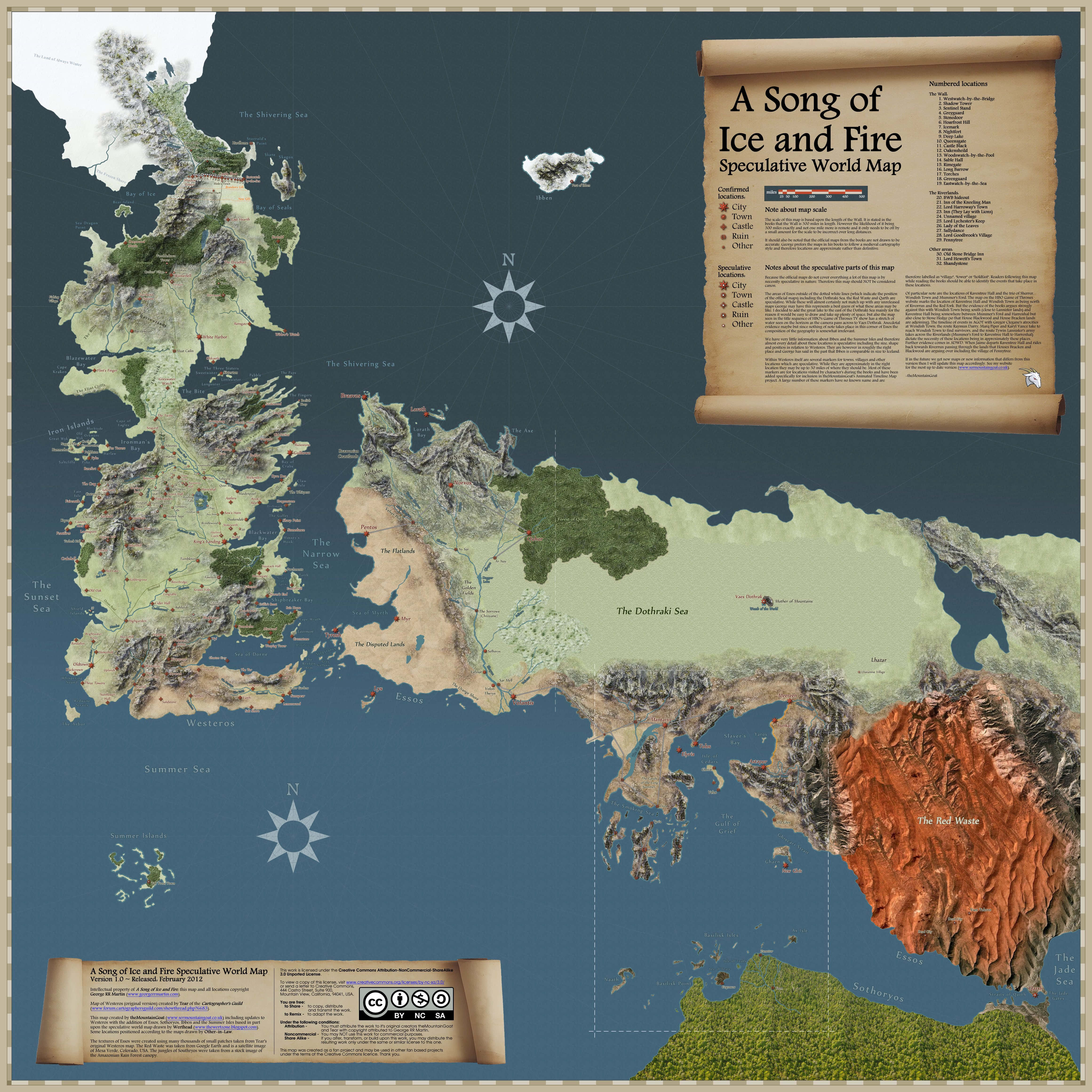 Θρύλος Χάρτη Game of Thrones Ταπετσαρία