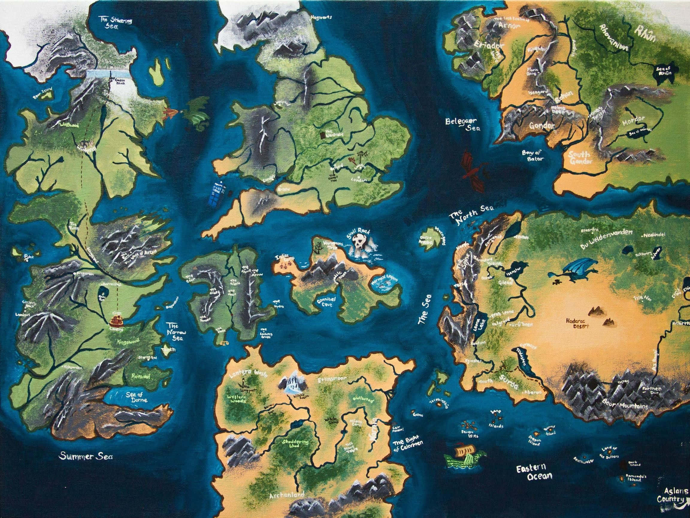 Χάρτης Game of Thrones Westeros Essos Ταπετσαρία