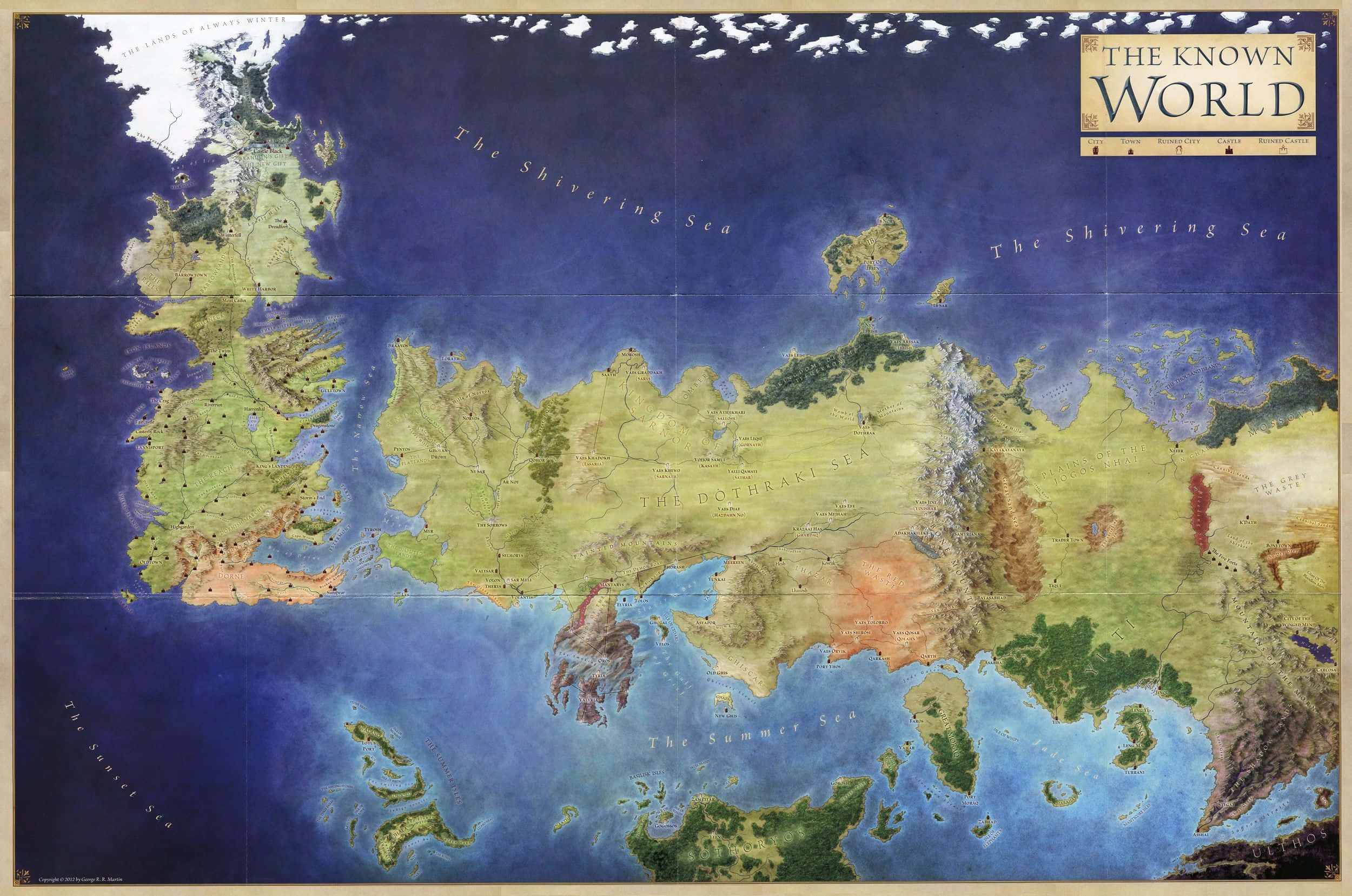 Game Of Thrones Χάρτης του Γνωστού Κόσμου Ταπετσαρία