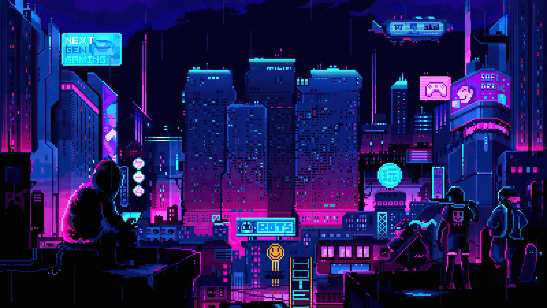 Gaming Cyberpunk Πόλη 1920 X 1080 Ταπετσαρία