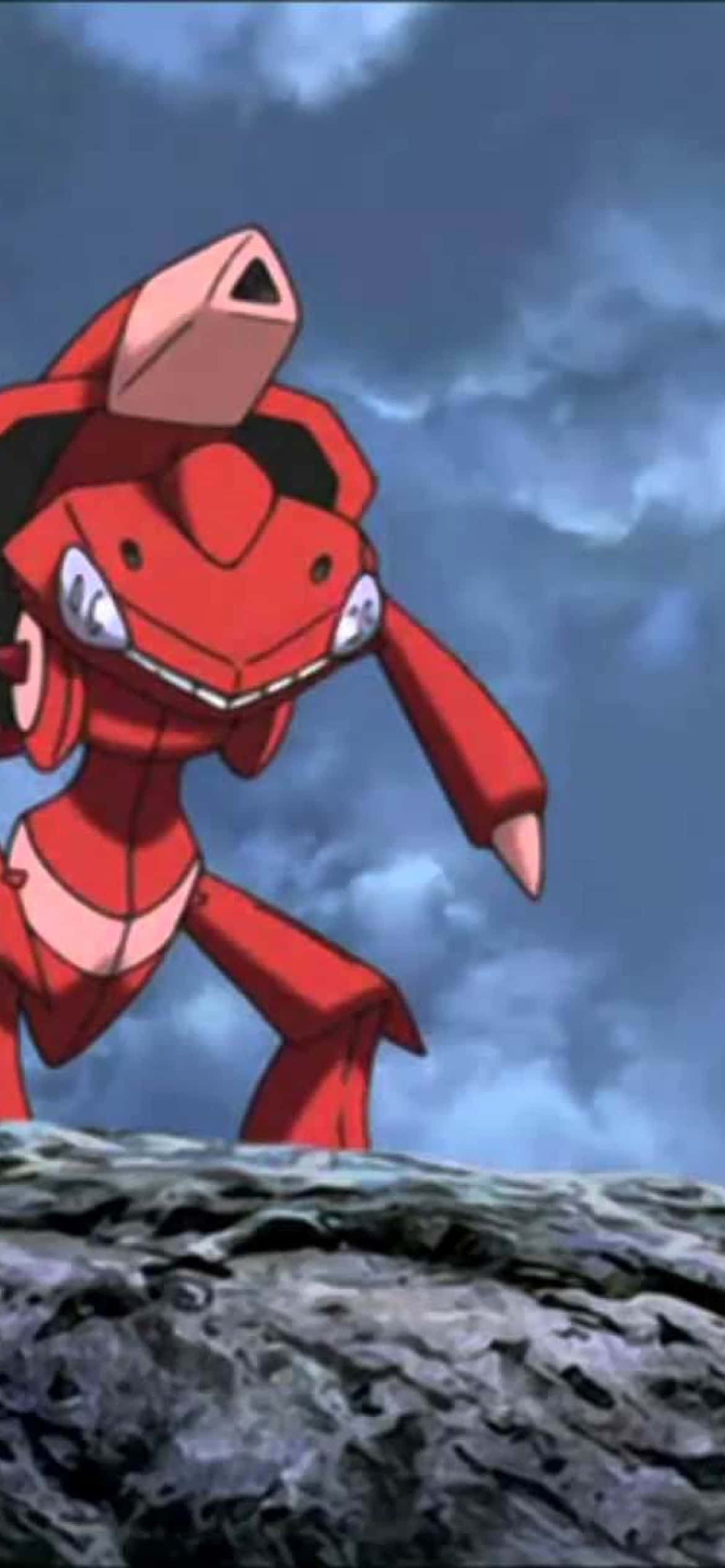 Κόκκινο Genesect Pokemon Πάνω Σε Βράχο Ταπετσαρία