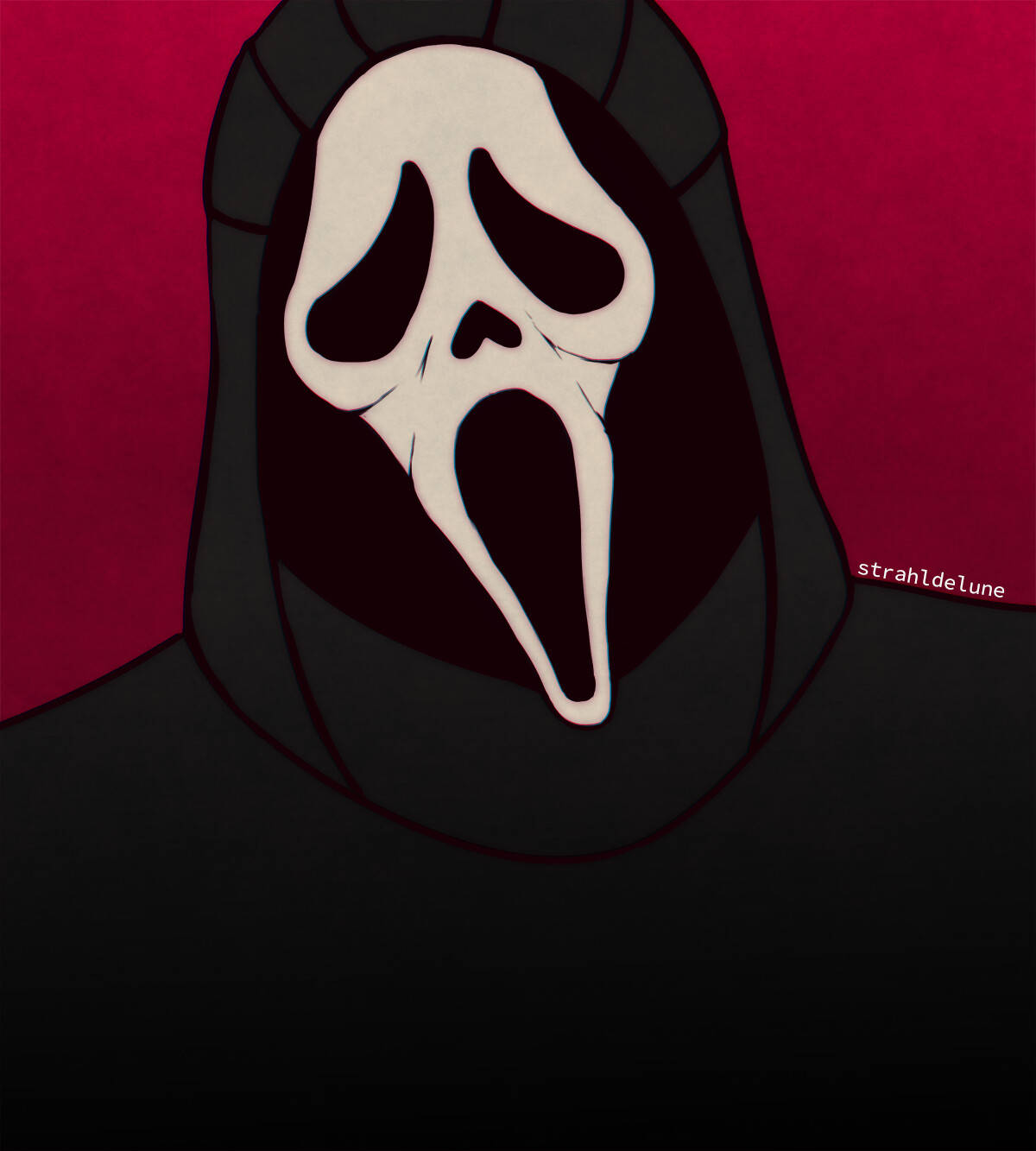 Μαγευτική Εικόνα του Ghostface σε Ροζ Φόντο Ταπετσαρία