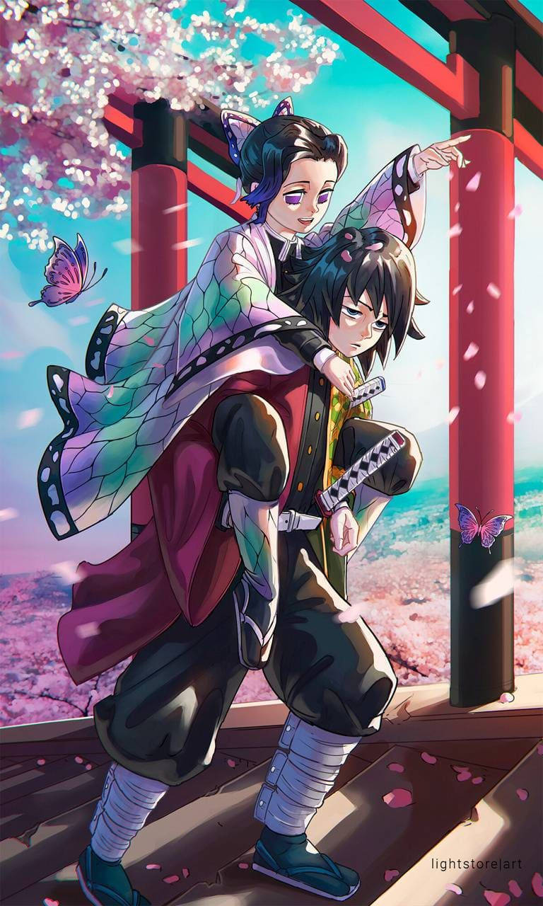 Giyu και Shinobu Demon Slayer iPhone Ταπετσαρία