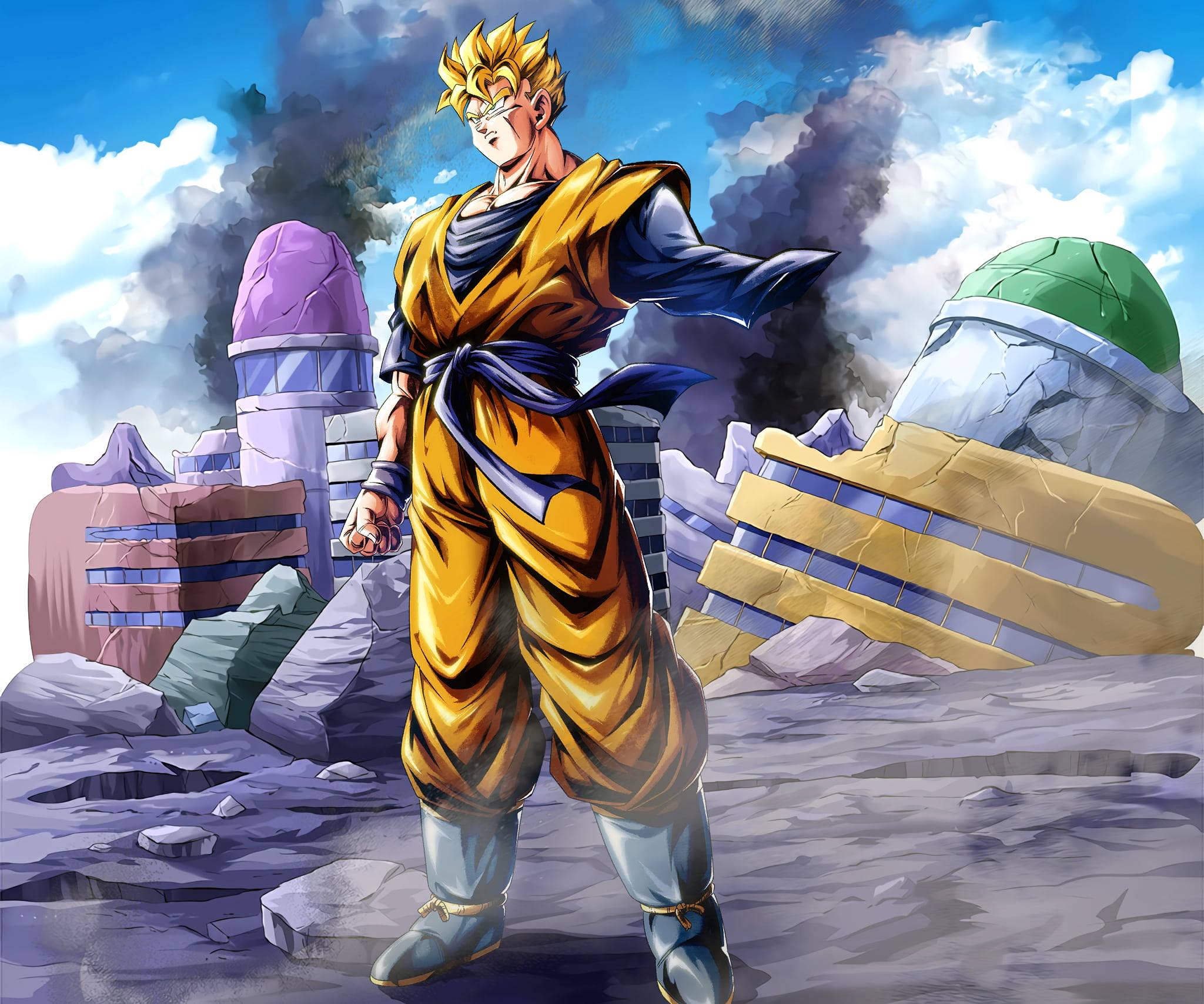 Παλαιότερος Gohan Super Saiyan 2 Στα Ερείπια Ταπετσαρία
