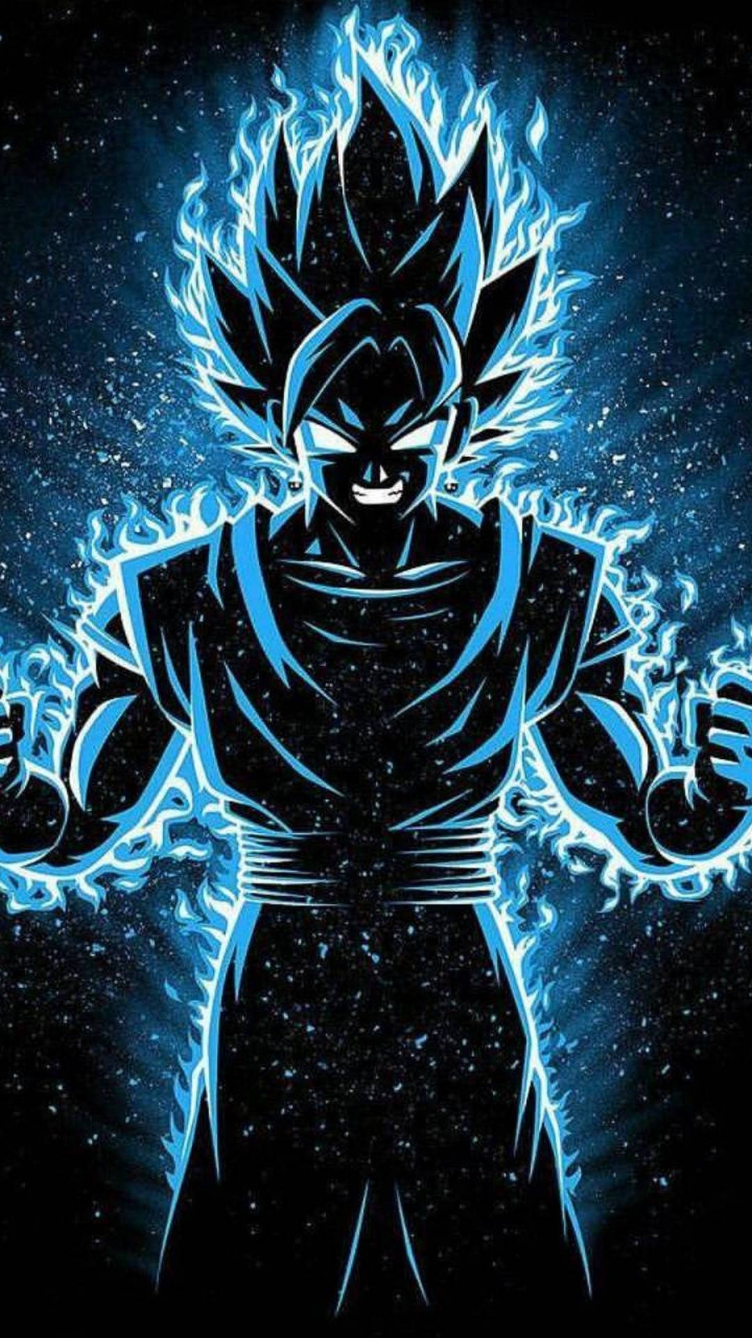 Μπλε και Λευκή Αύρα του Μαύρου Goku για Κινητό Ταπετσαρία