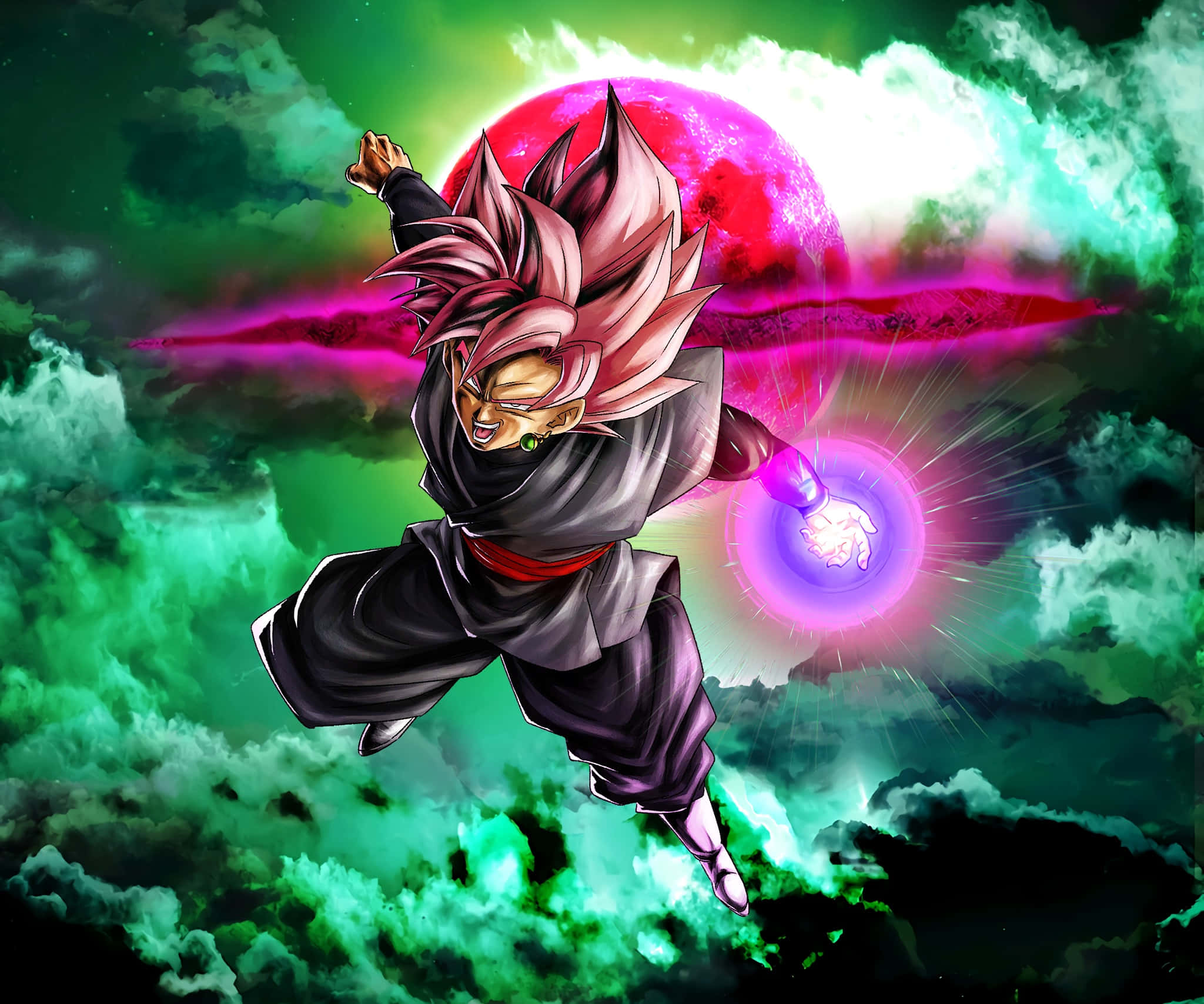 Ο Goku Black στέκεται ψηλά σε μια φλογερή μάχη Ταπετσαρία