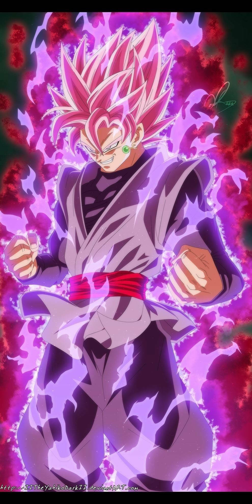 Goku Black σε Φόρτιση Saiyan για iPhone Ταπετσαρία