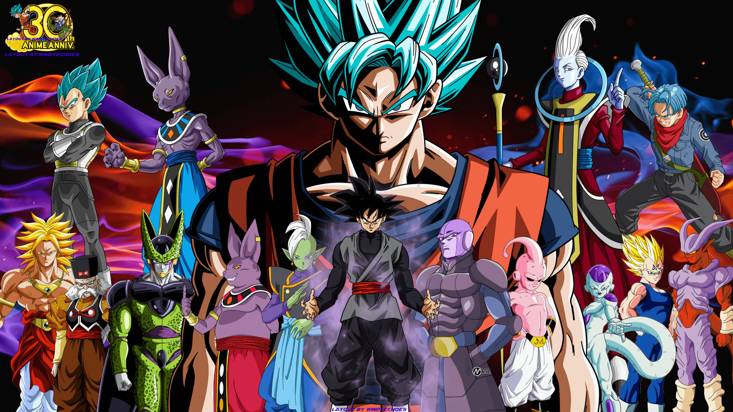 Ο Goku χρησιμοποιεί το Kamehameha για να πολεμήσει τον Frieza Ταπετσαρία