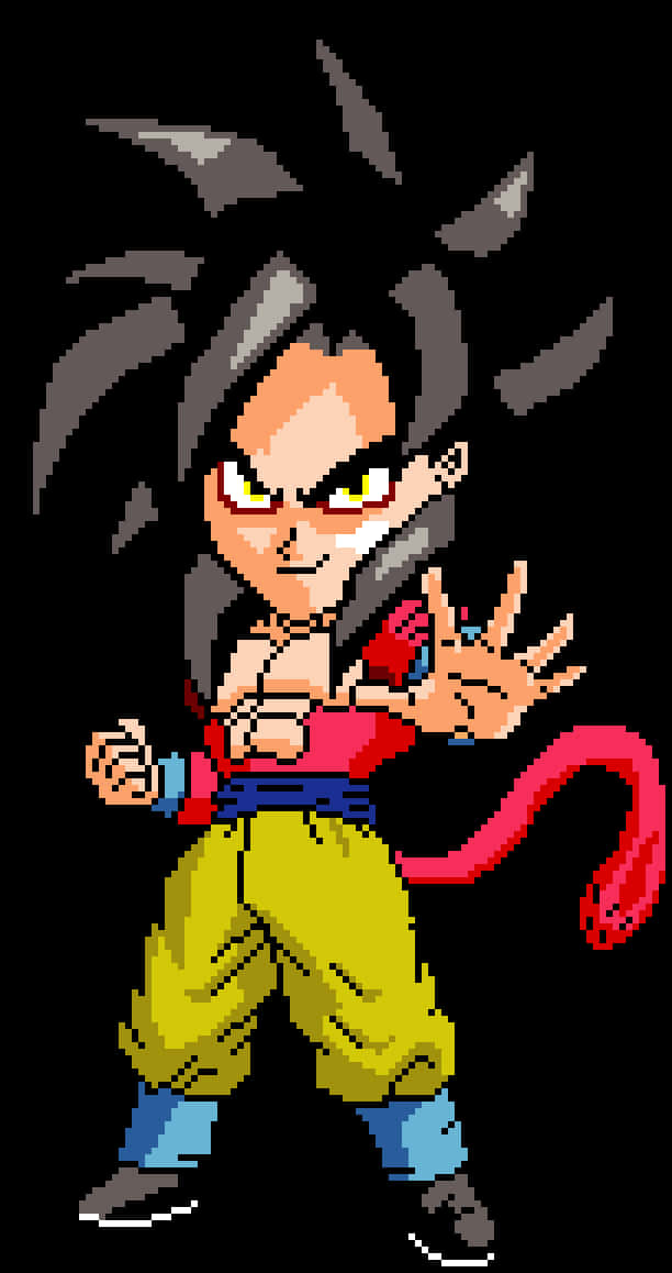 Πόζα Goku σε Pixel Art Ταπετσαρία